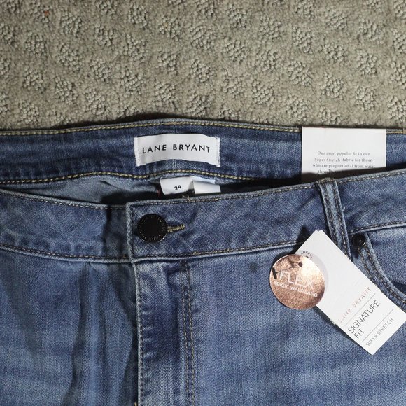 NWT Lane Bryant Size 24 Distressed and Bling Light Blue Jeans - Picture 4 of 9